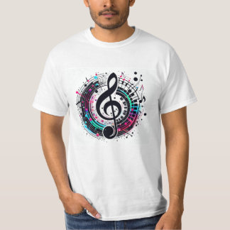Música arcoiris masculina nota camiseta divertida 