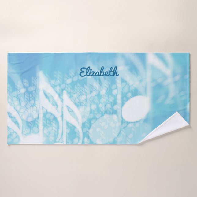Música azul personalizada (Toalla de baño)