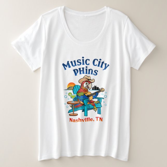 Música City Phins camiseta con el logotipo femenin (Anverso del diseño)