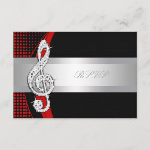 Música Clave De Sol Roja Negra RSVP