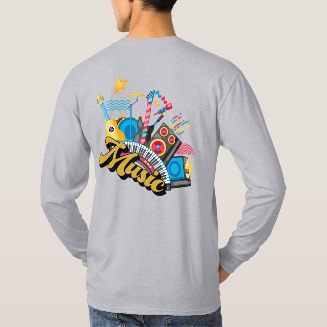 Música con logotipo de camiseta (Reverso)
