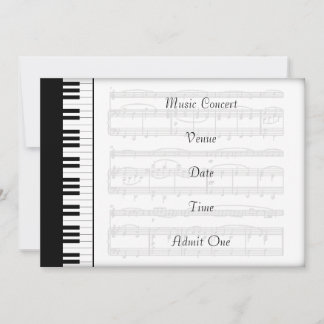 Música Concierto de admisión Ticket Tema Piano