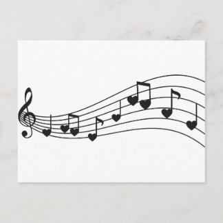 música de amor, notas musicales rojas con diseño d