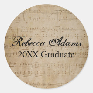 Música de graduación - Pegatina redonda