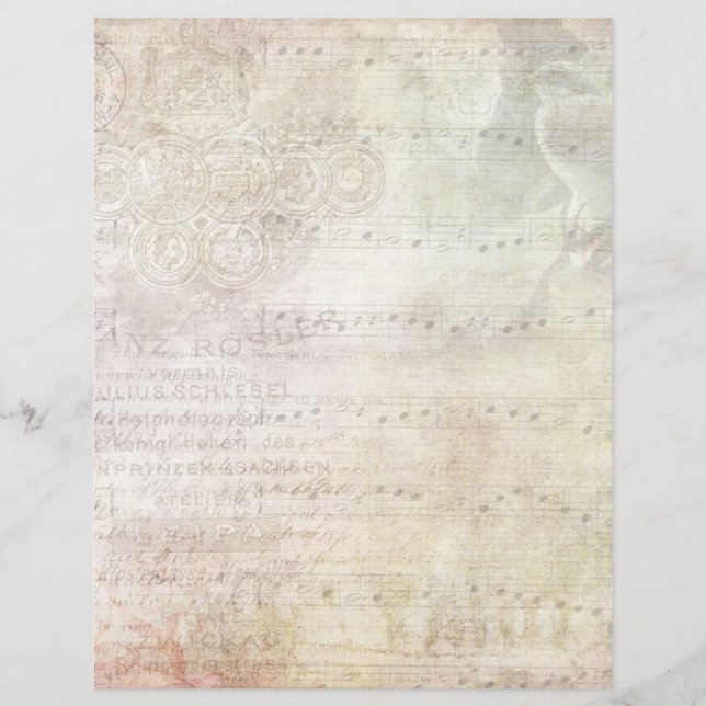 Música de hojas de estilo vintage (Anverso)