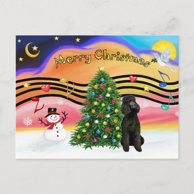 Música de Navidad 2-Caniche-Standard Negro (Anverso)