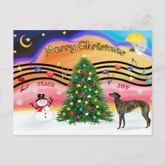 Música de Navidad 2 - Greyhound (atigrado 8) (Anverso)