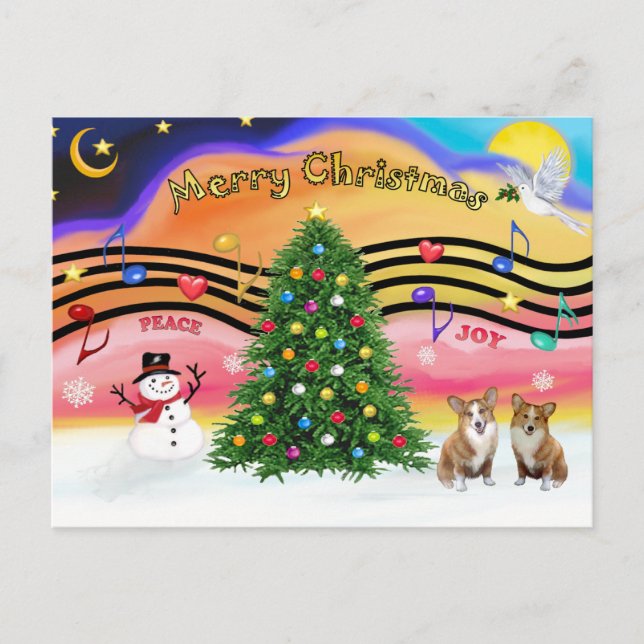 Música de Navidad 2 - Welsh Corgi (2 Pembroke) (Anverso)
