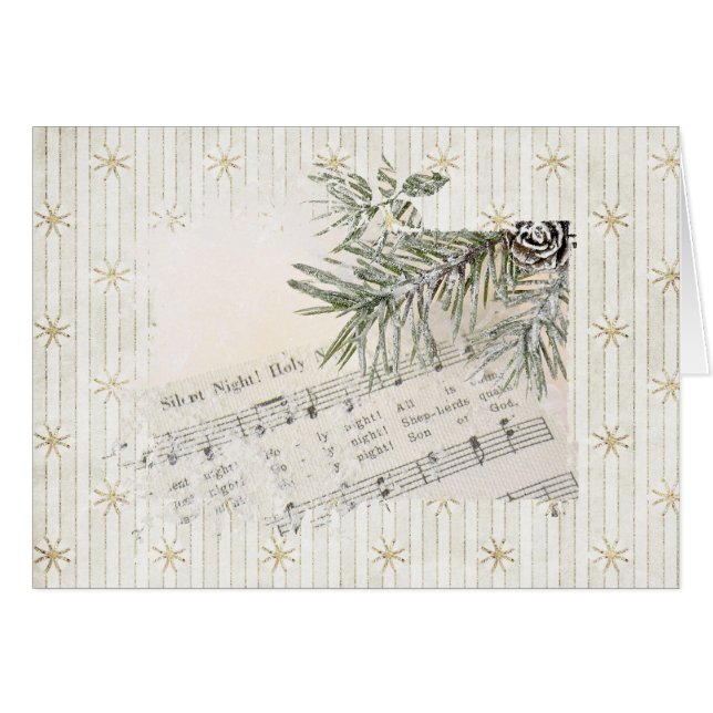 Música de navidades con copos de nieve de oro (Anverso (Horizontal))