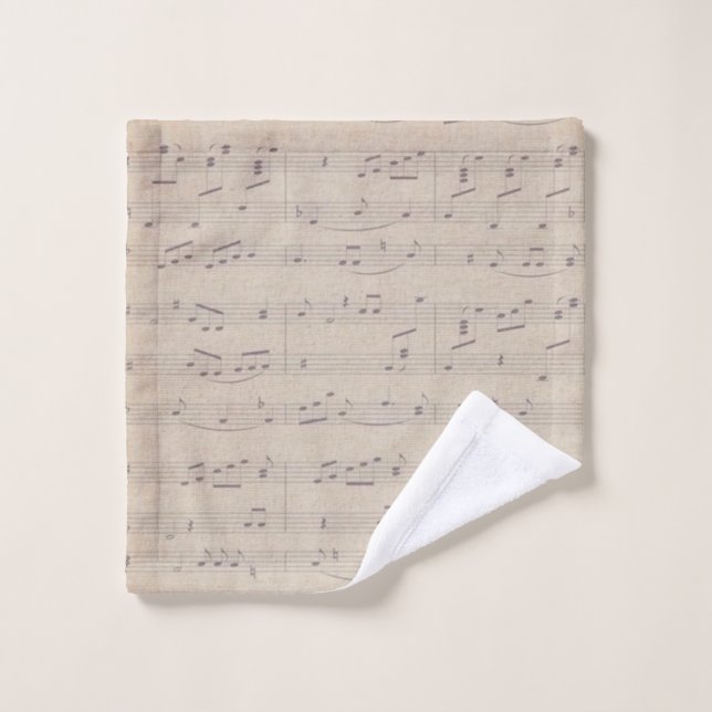 Música de notas de papel de hoja de época (Toallita)