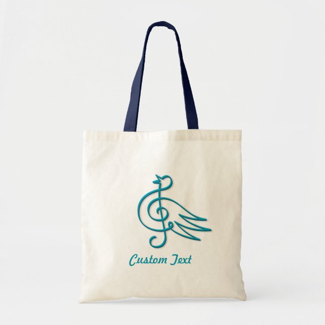 Música de pájaro azul gran bolsa de tocador (Frente)