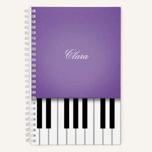 Música de piano púrpura Teclado Cuaderno personali