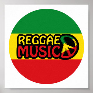 Música de reggae, arte de reggae con símbolo de pa