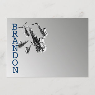 Música de Saxofón Tarjeta Plana de Agradecimiento