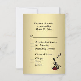 Música de violín de oro RSVP con opciones de Entre