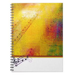 música en hoja con pintura desgastada cuaderno