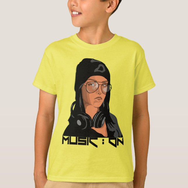 Música En La Camiseta Básica De Los Niños (Anverso)