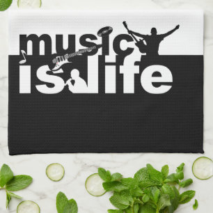 MÚSICA ES LIFE toalla de cocina personalizado