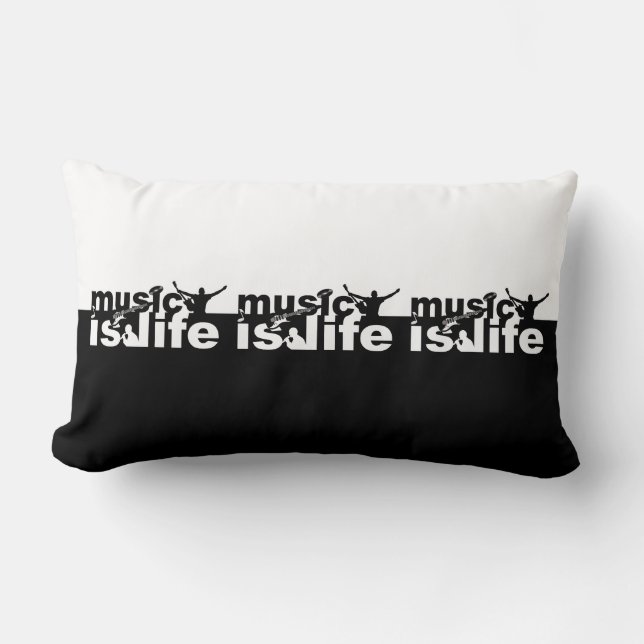 MÚSICA ES VIDA personalizado de almohada de lanzam (Anverso)