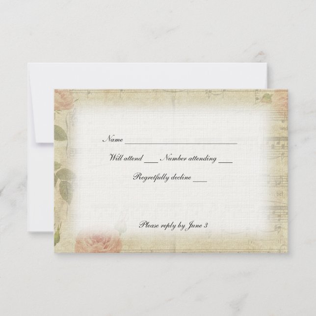 Música fantasma victoriana rsvp con sobres (Anverso)