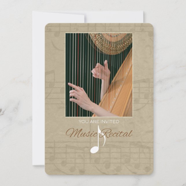 Música Harpist Invitación Recital (Anverso)