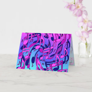 Música Hermosa Notas Animadas Rosa Púrpura Azul Aq