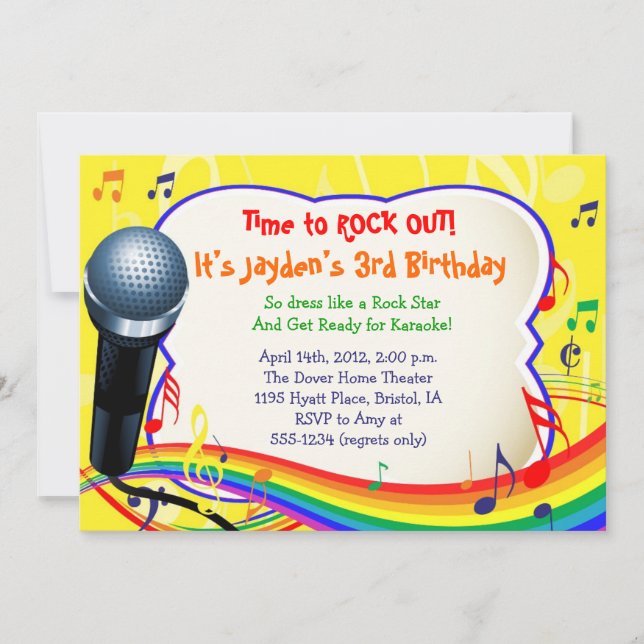 Música infantil / Canto / Invitación colorida al k (Anverso)