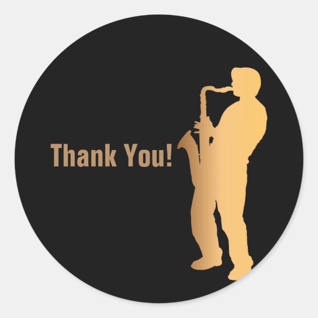 música jazz, gracias pegatinas (Anverso)