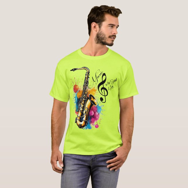 música masculina camiseta saxofón soul (Anverso completo)