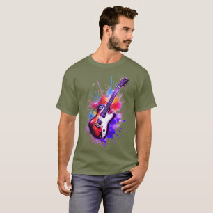 música masculina camisetas jazz saxofón brass gui