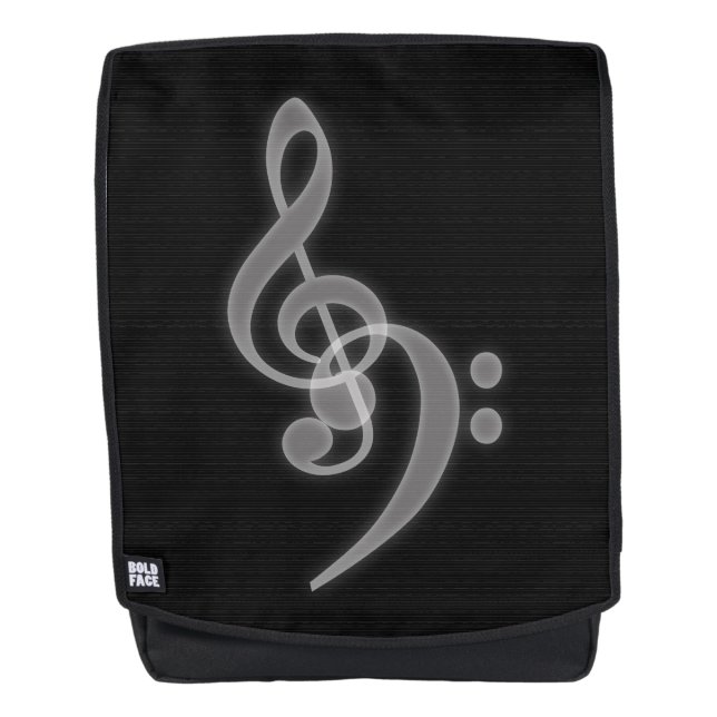 Música - Mochila Boldface Treble and Bass Clef (Anverso)