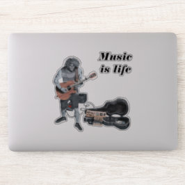 Música musical de guitarra zombi Pegatina de arte
