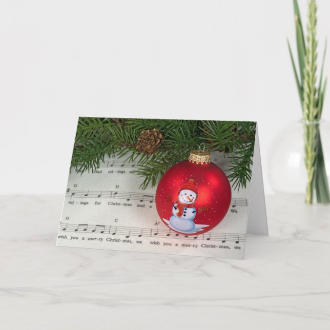 Música navidad con adorno de Snowman (Anverso)