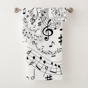 Música, notas musicales, negro y blanco