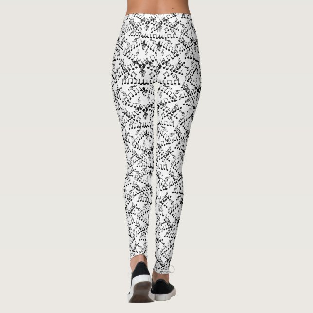 Música Notas Musicales Treble Clef Pattern Legging (Reverso)