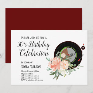 música para adultos, invitación a fiesta de cumple