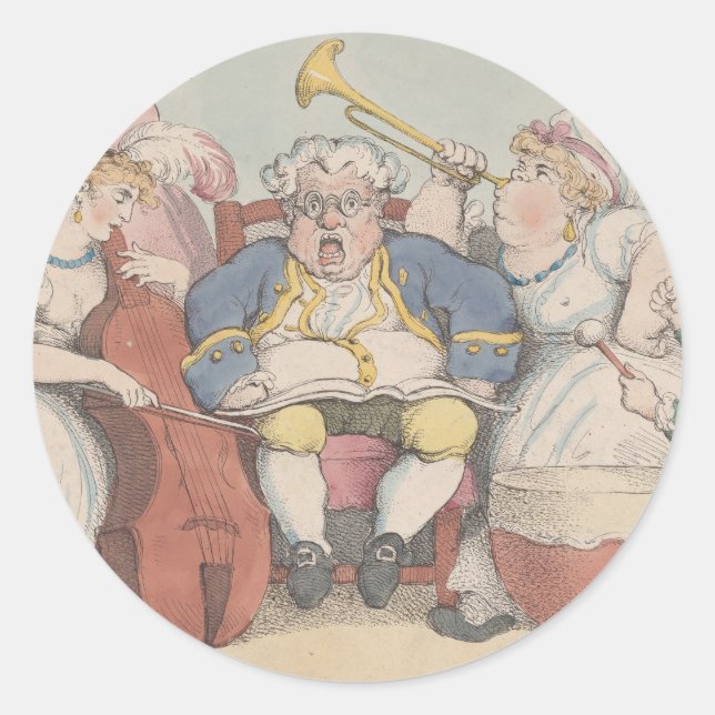 Música: Pegatinas redondos para el arte de la esta (Anverso)