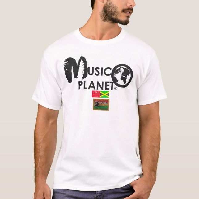 MÚSICA PLANETA Camiseta básica masculina (Anverso)