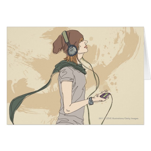 Música que escucha de la mujer joven (Anverso (Horizontal))