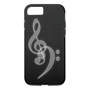 Música - Treble y Bass Clef iPhone 7 Funda duro