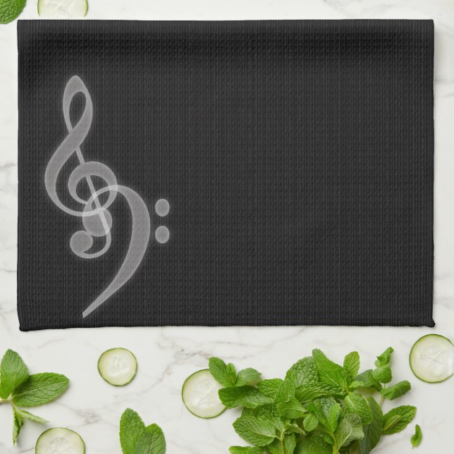 Música - Treble y Bass Clef - Toallas de cocina (Doblado)