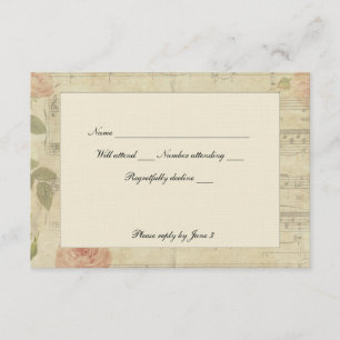 Música victoriana y Rosa rsvp con sobres