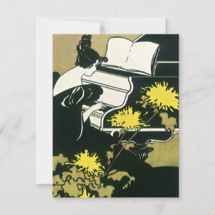 Música vintage, Miss Traumerei Tocando Piano, Red