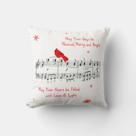 Música y almohada cardinal roja del navidad del