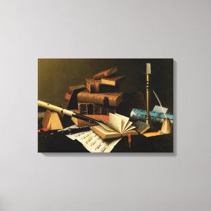 Música y Literatura por William Harnett, Arte Fino