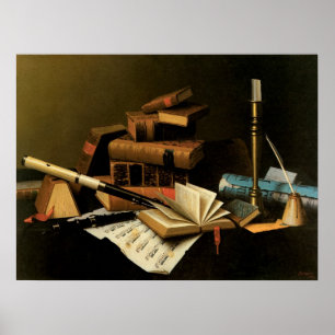 Música y Literatura por William Harnett, Arte Fino