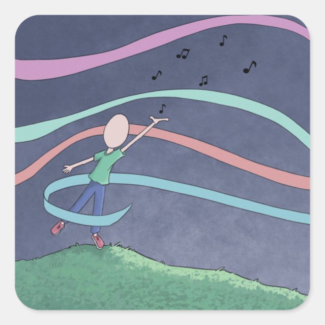 Música y Pegatina de Melody Square (Anverso)