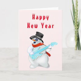 Musical jugador de guitarra de Snowman con tarjeta