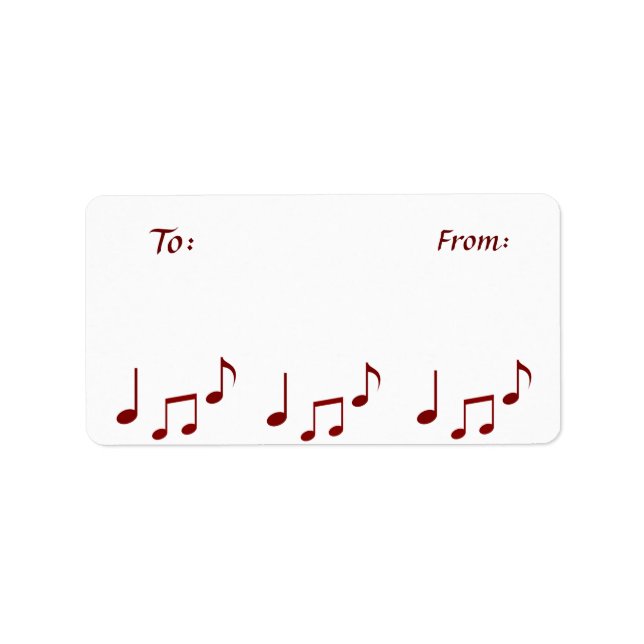 Musical Notes Gift Pegatina Tag (Frente)