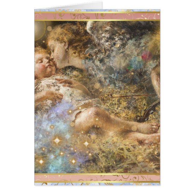 Músico ángel por carta de Navidades de arte de Iro (Frente)